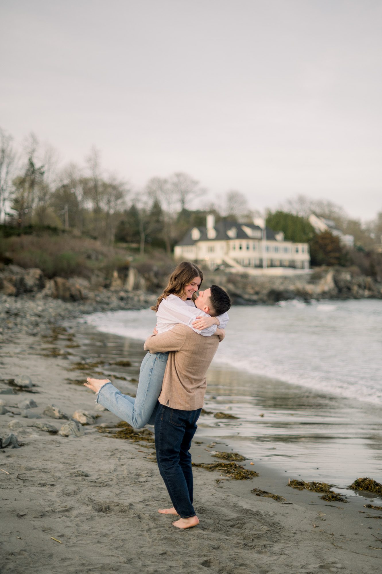 Maine engagement photos at York Harbor Beach
