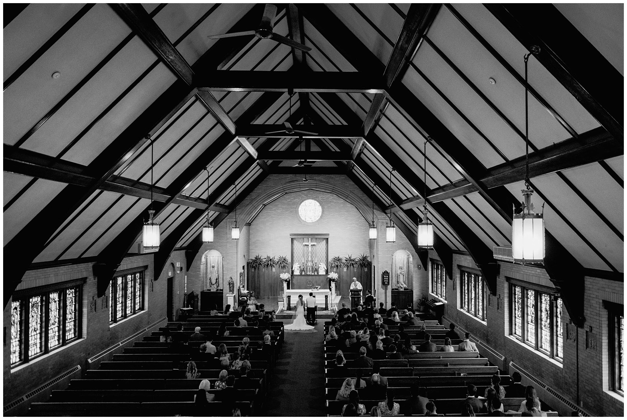 Wedding ceremony at St. Theresa's in Rye, NH.