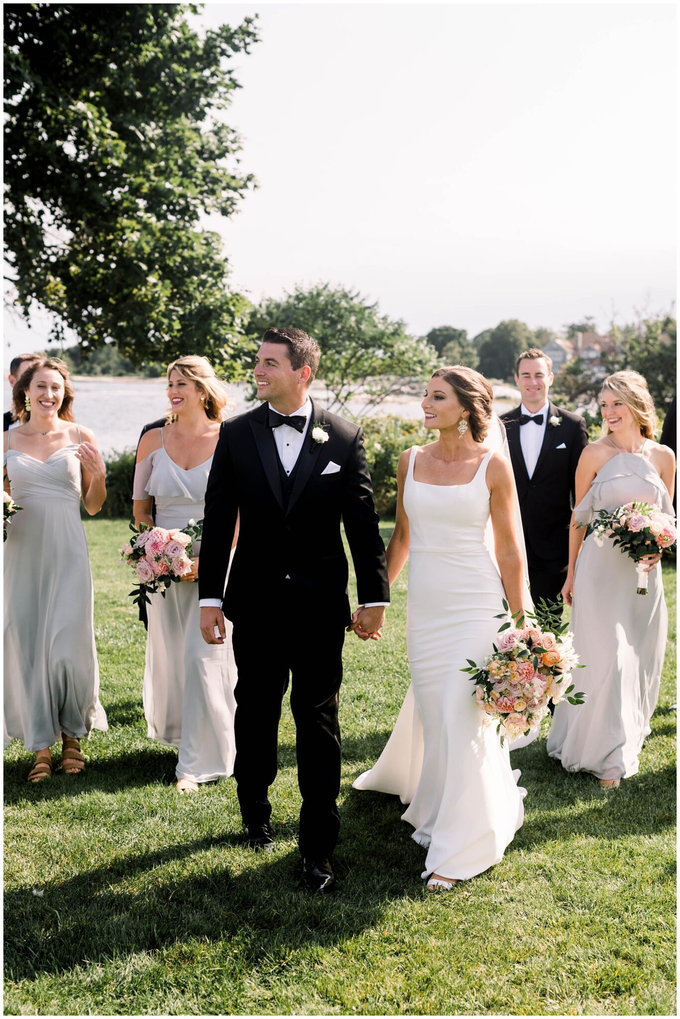 Bridal Party photos at Newcastle Commons in Rye, NH.