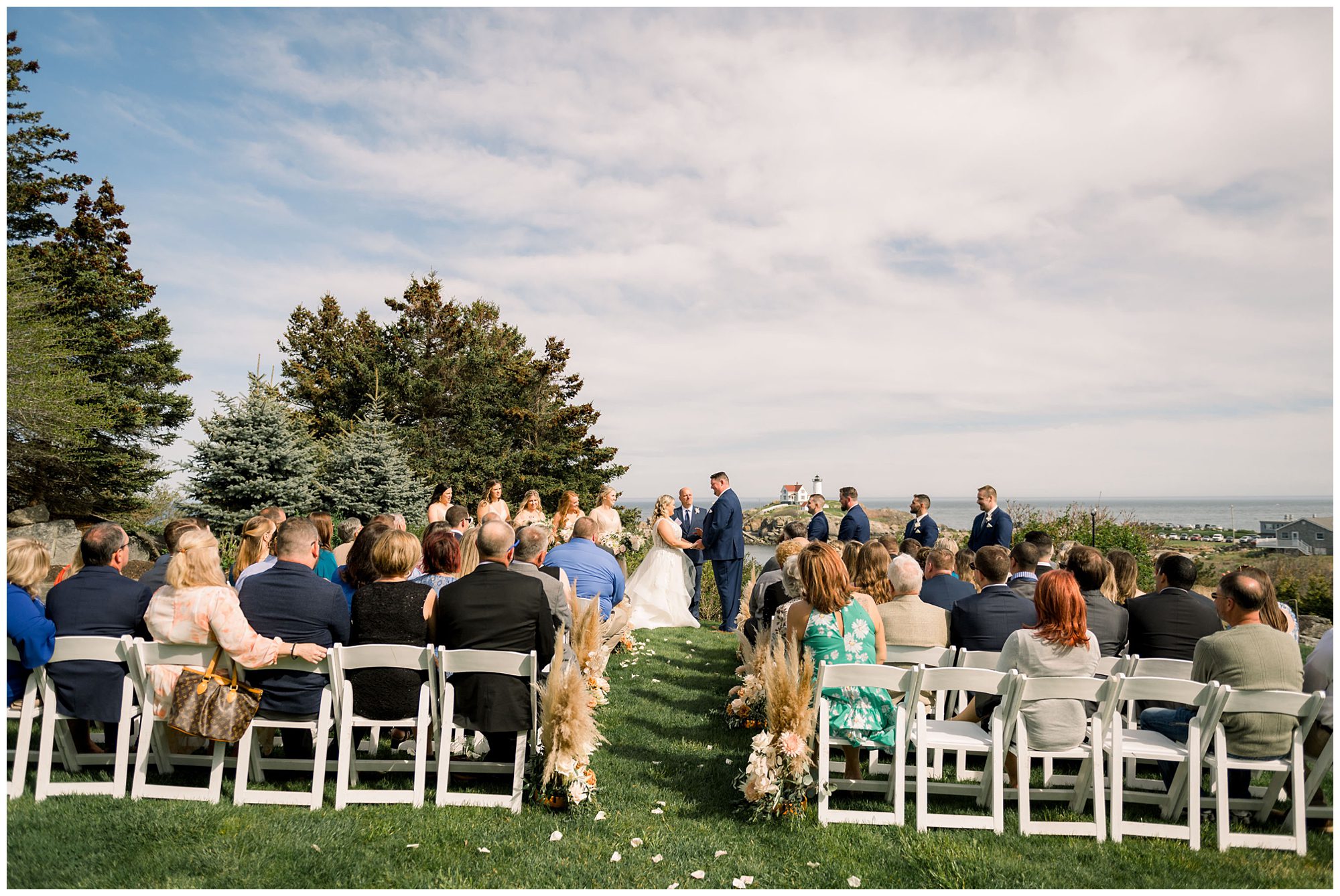 Coastal wedding ceremony at Viewpoint Hotel in York Maine.