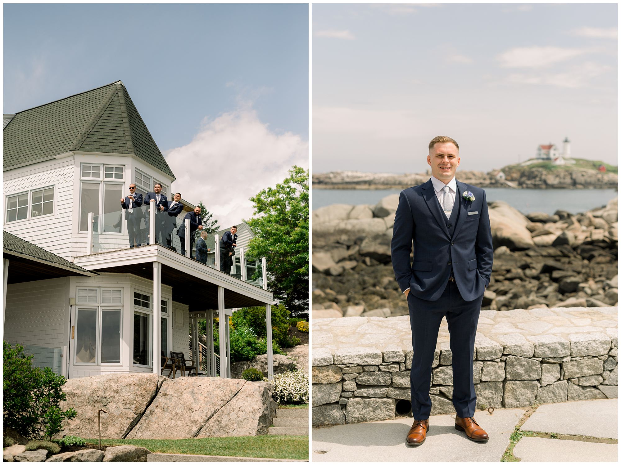 First look wedding photos at Viewpoint Hotel in York Maine