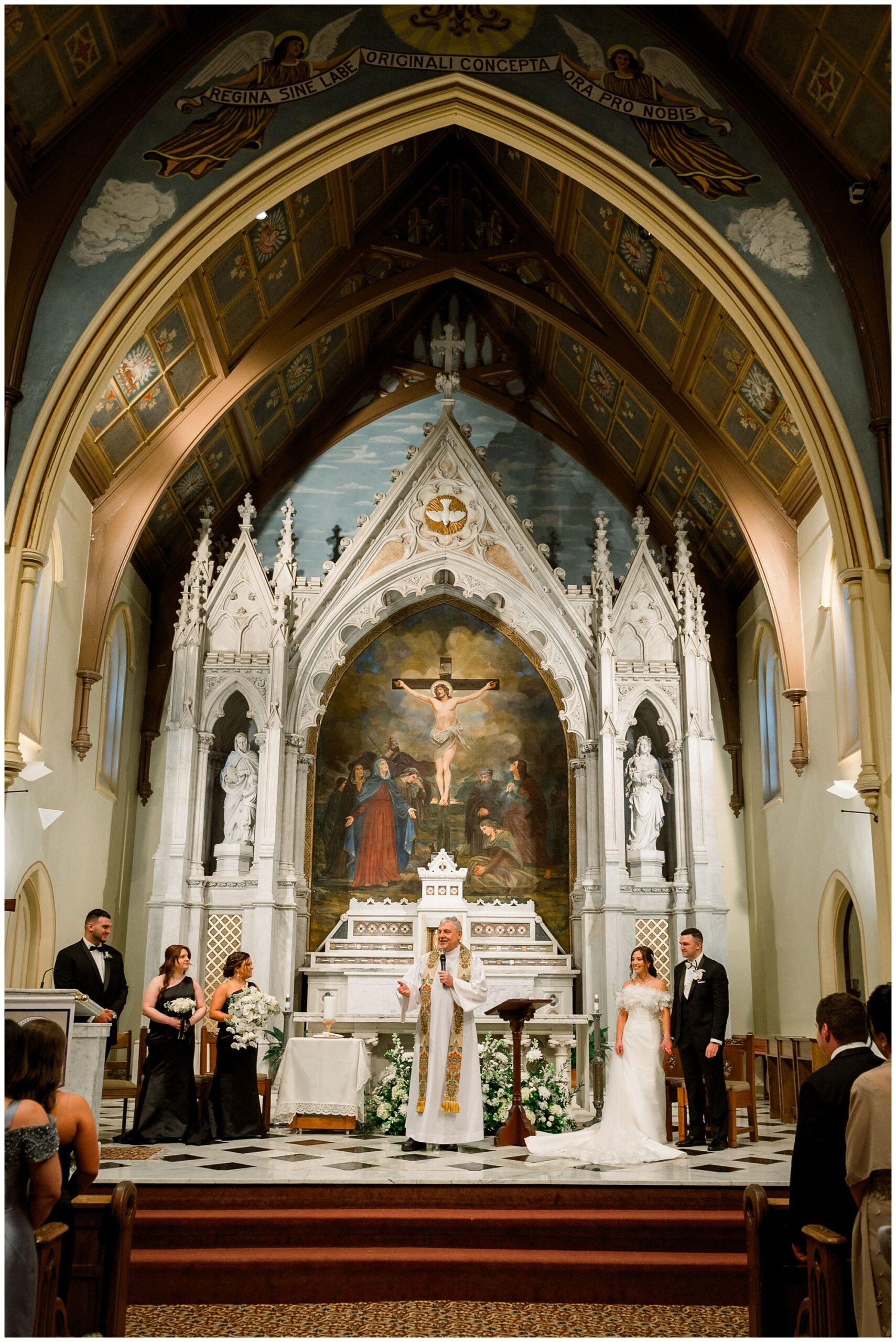 Immaculate Conception Parish in Newburyport, MA. Wedding ceremony photography