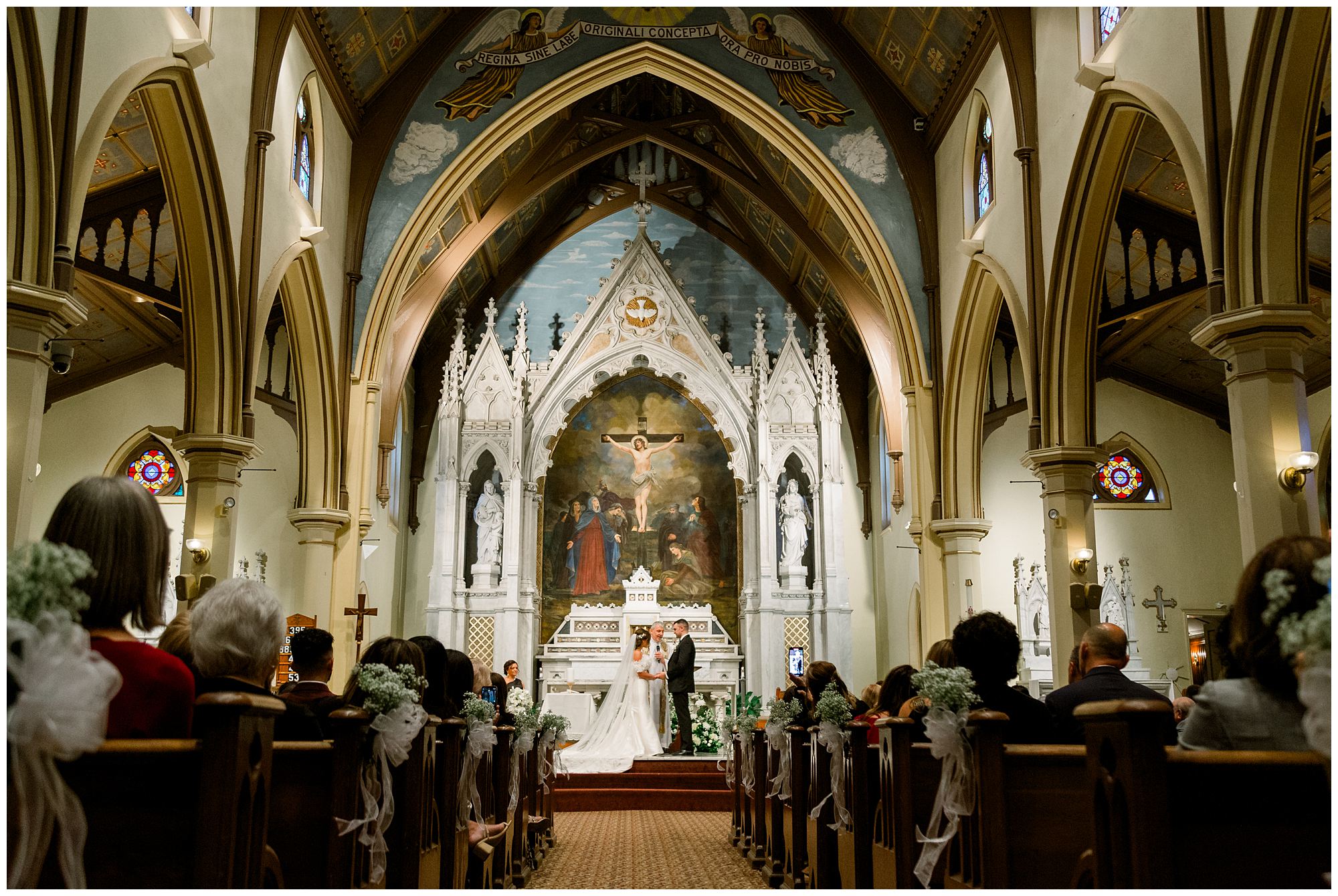 Immaculate Conception Parish in Newburyport, MA. Wedding ceremony photography