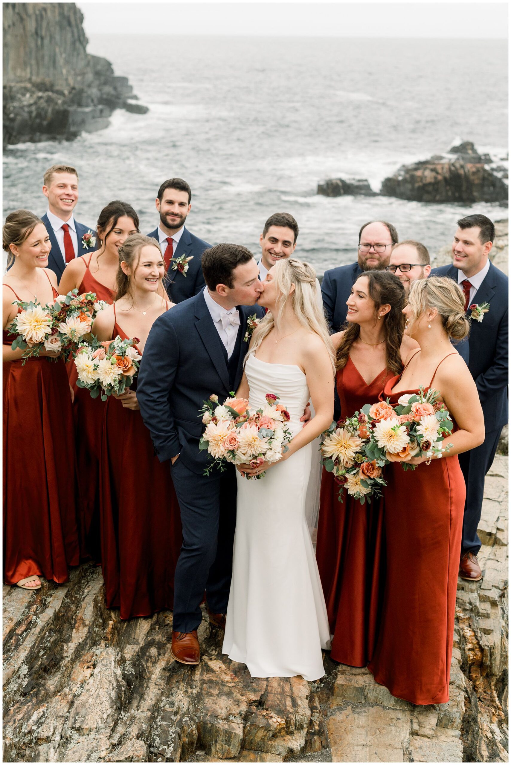 Wedding party photos at Cliff House Maine