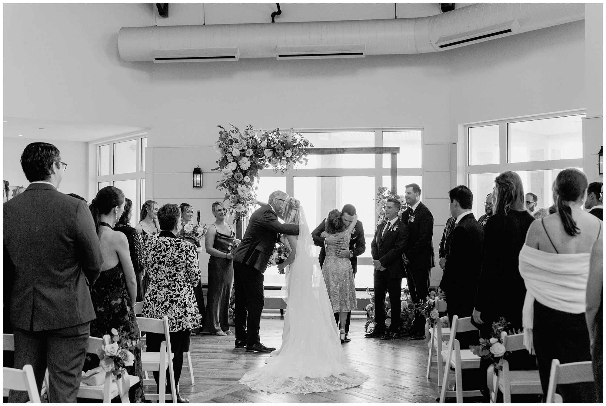 Indoor wedding ceremony at Cliff House Maine
