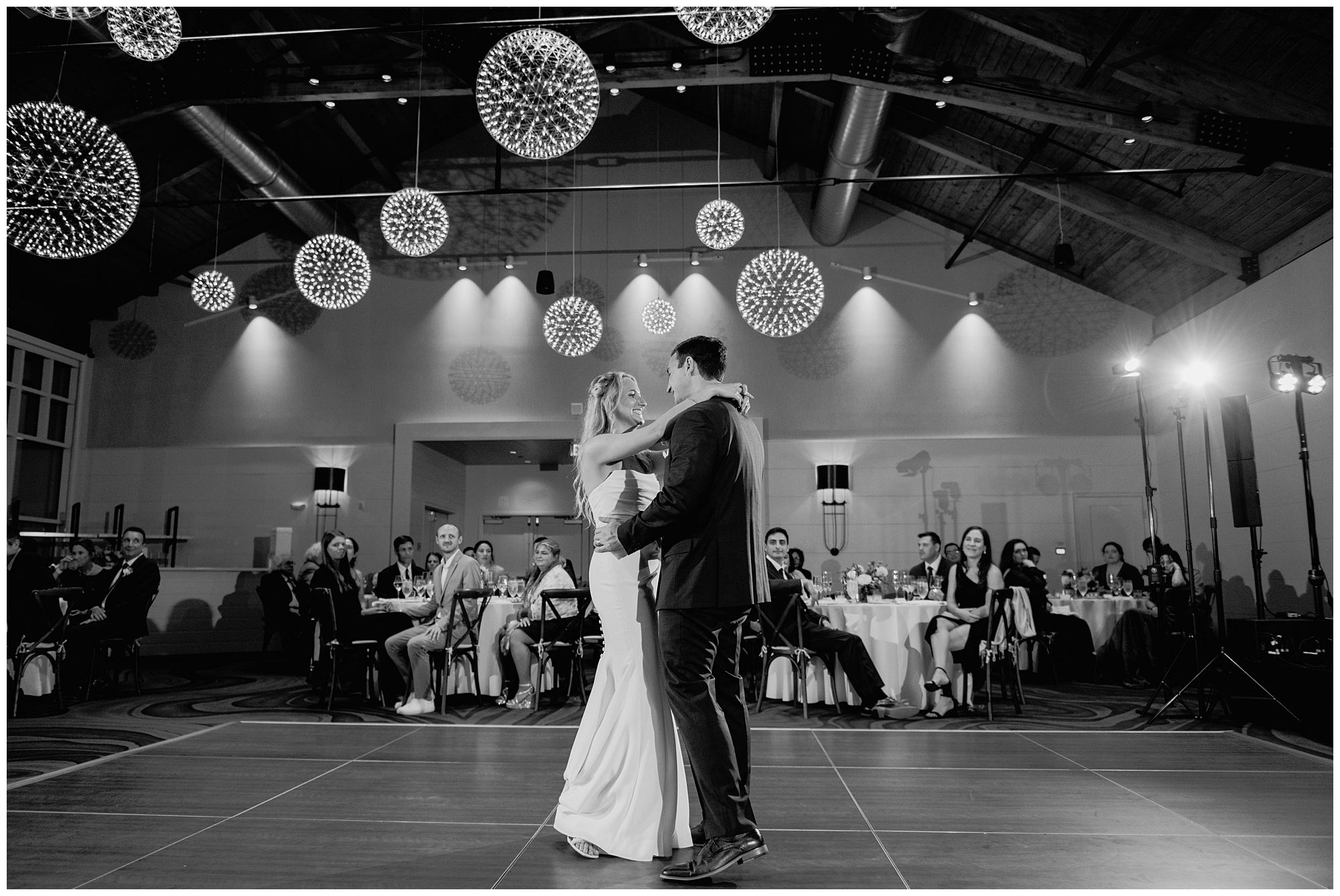 Cliff House Wedding reception. Bride & Groom first dance.