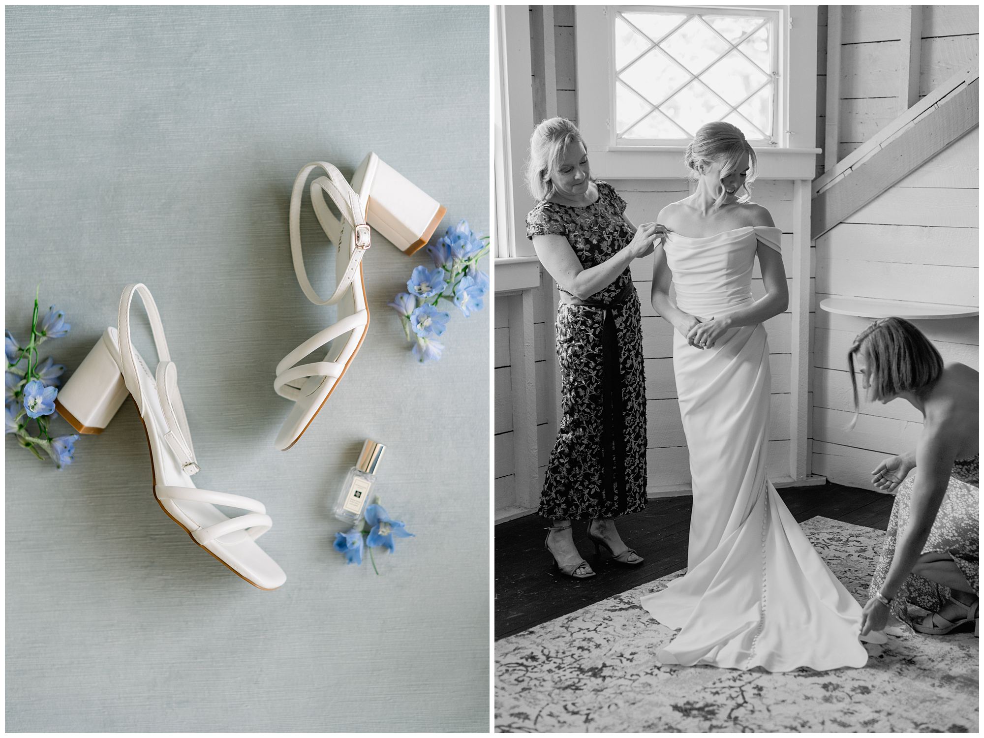 Bride getting ready in bridal suite at York Golf & Tennis Club