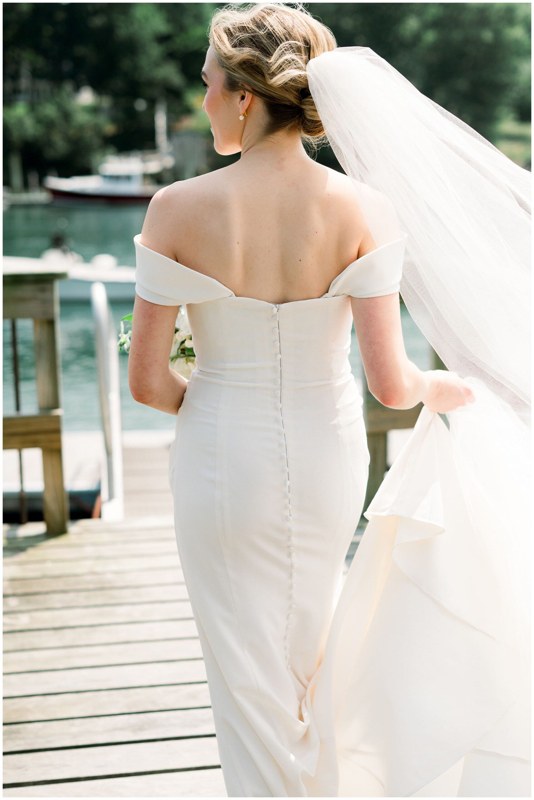 Bride & Groom photos photos on Dock at York Golf& Tennis Club