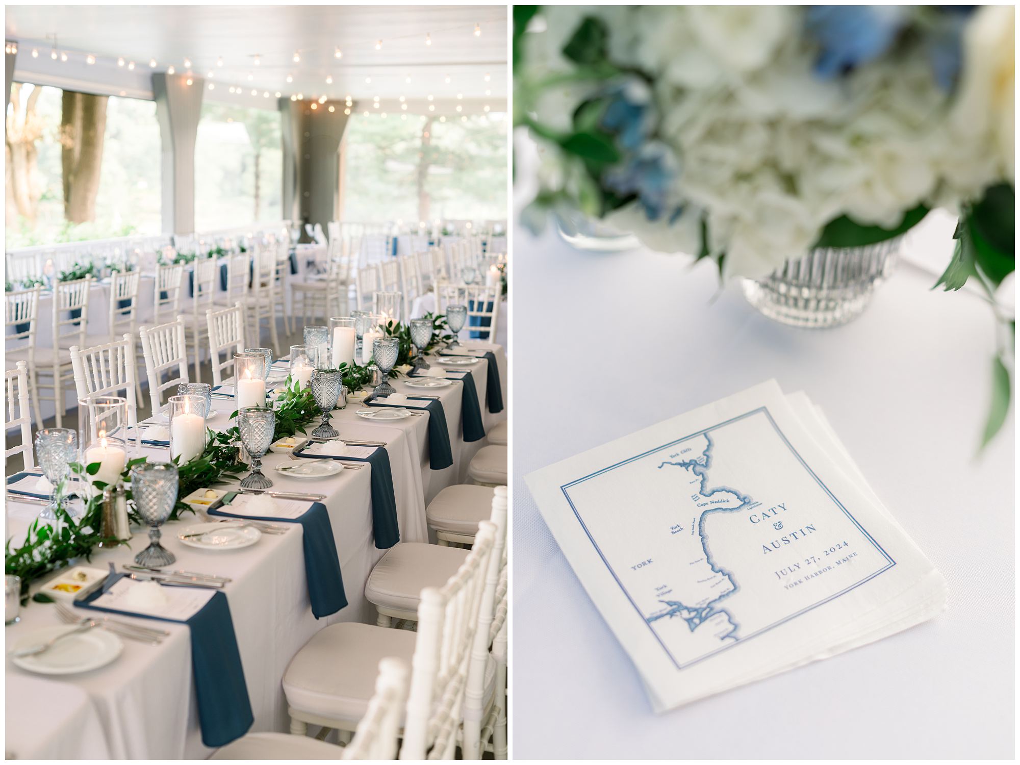 Reception details at York Golf & Tennis Club