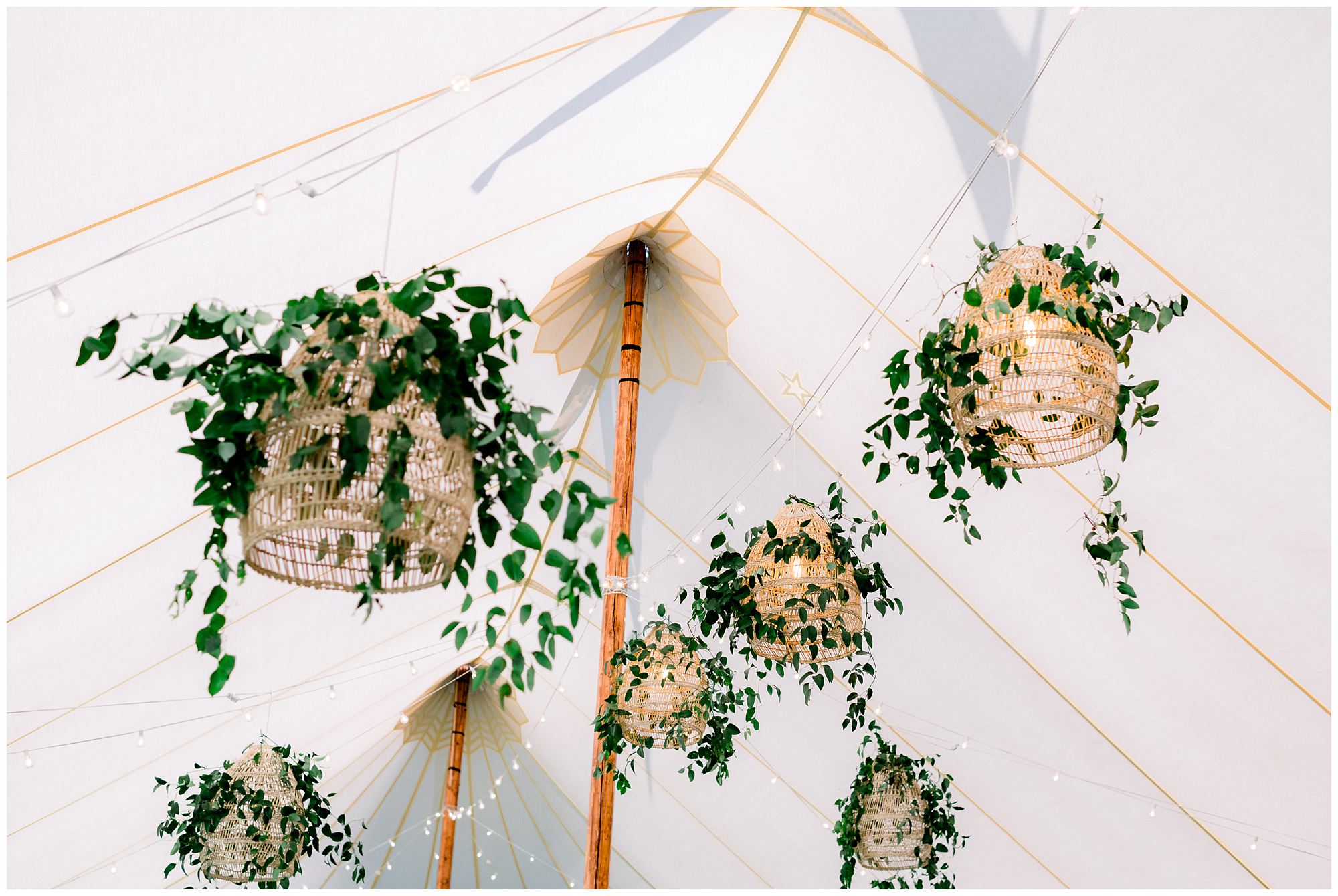 Reception Details under tent at Langdon House wedding