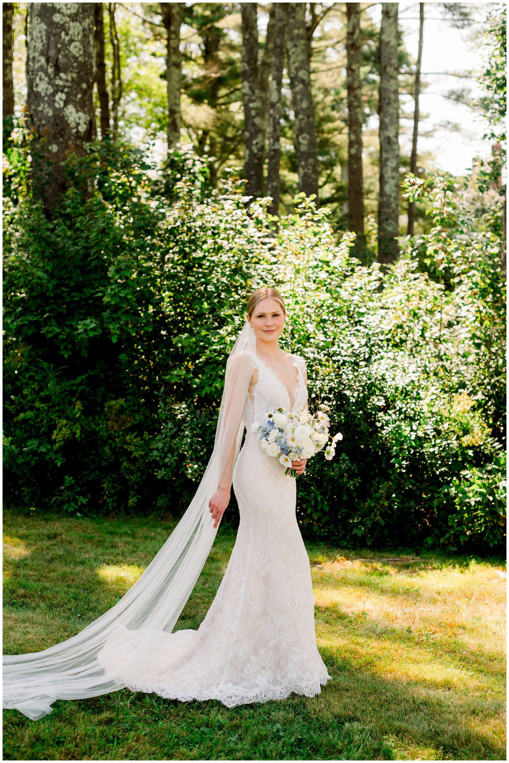 Bride and groom portraits in Phippsburg, Maine