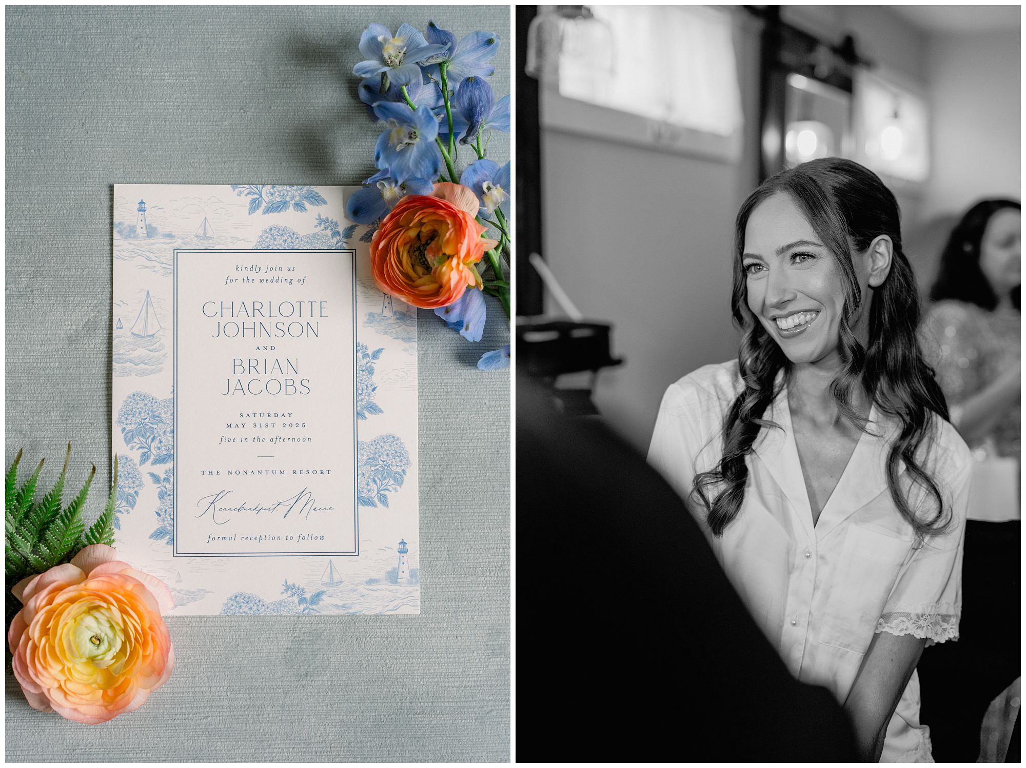 Wedding Day getting ready photos at Nonantum Resort in Kennebunkport Maine