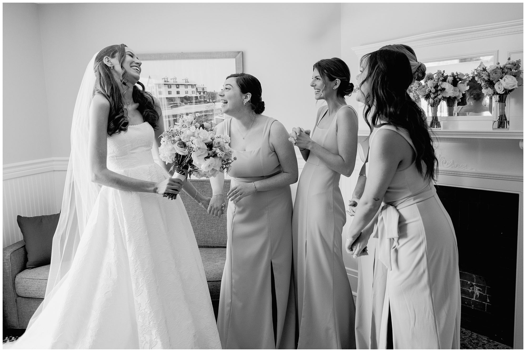 Wedding Day moments getting ready photos at Nonantum Resort in Kennebunkport Maine
