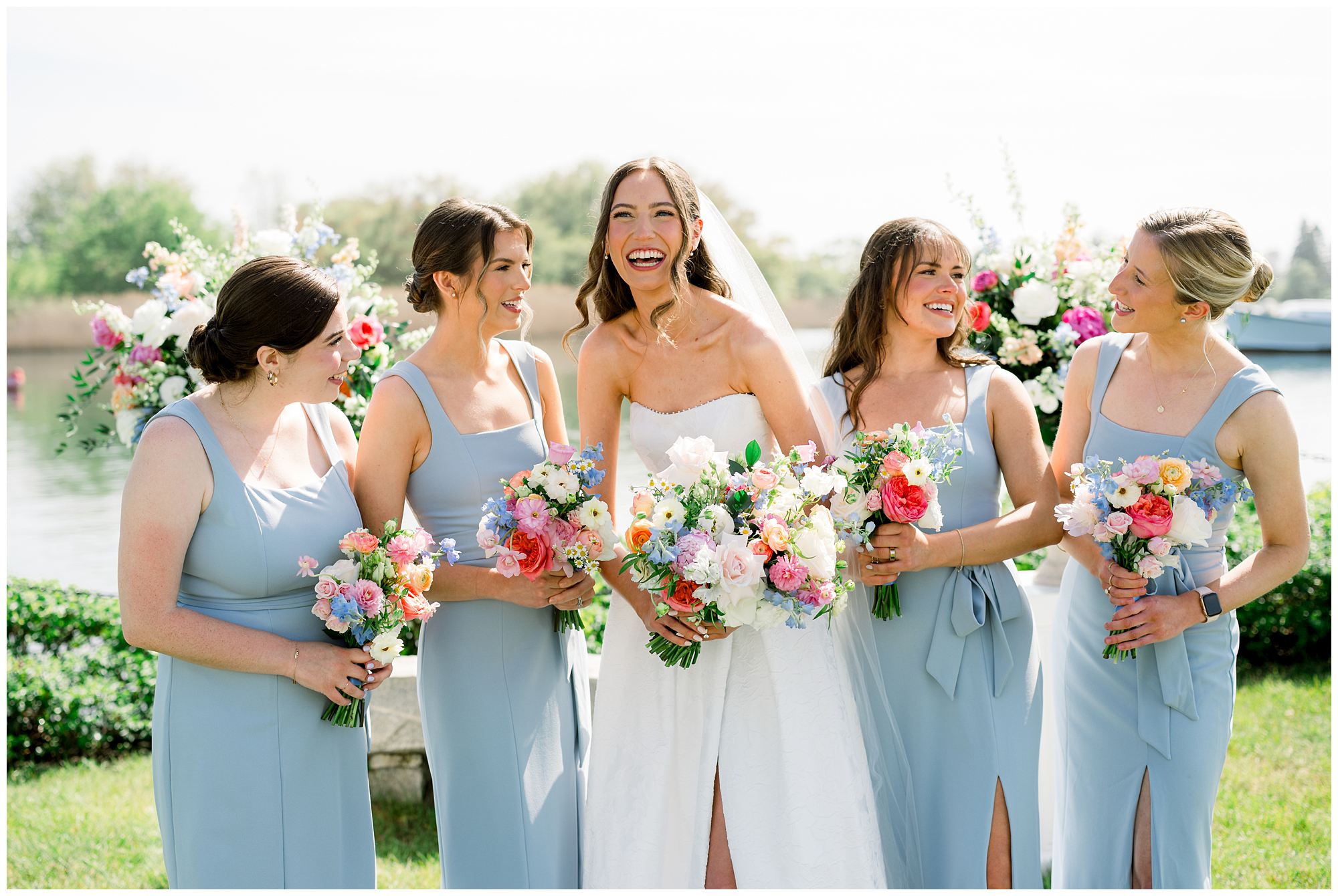 Bridesmaids wedding day moments at Nonantum Resort