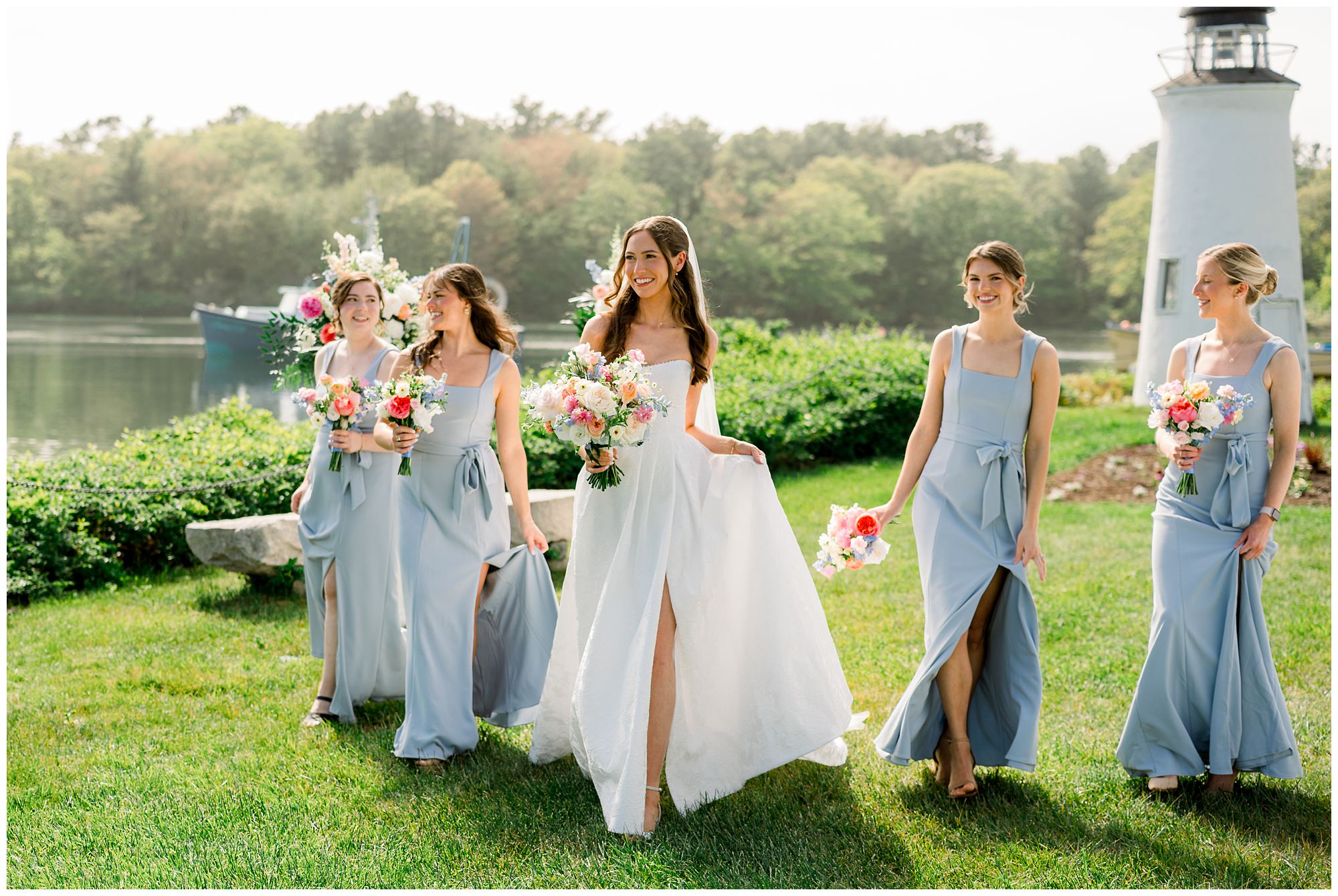 Bridesmaids wedding day moments at Nonantum Resort