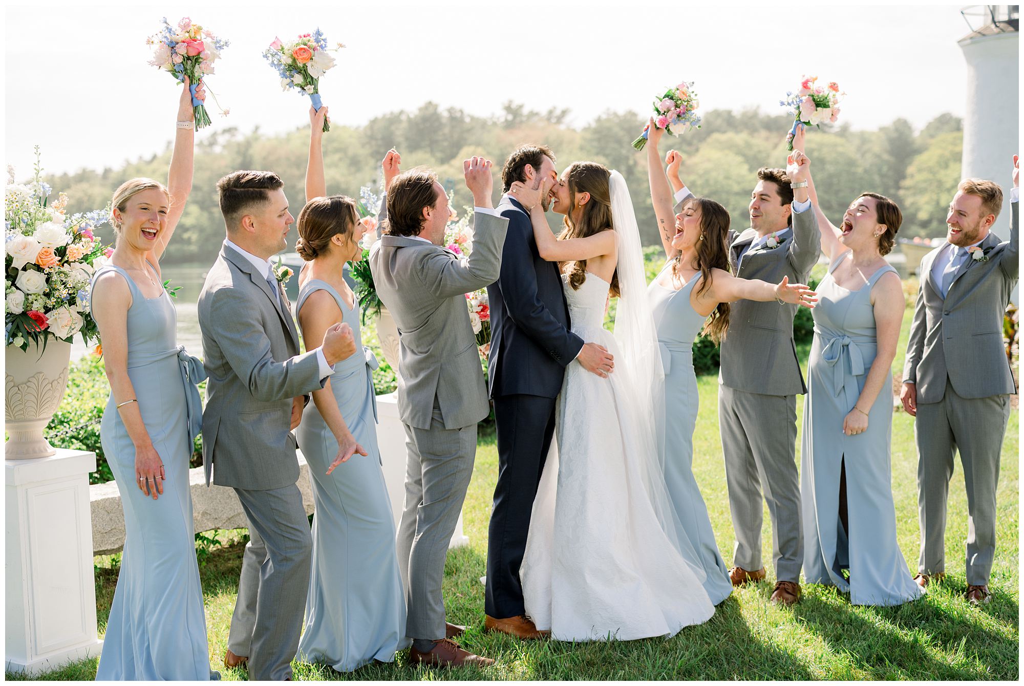 Wedding party photos at Nonantum Resort
