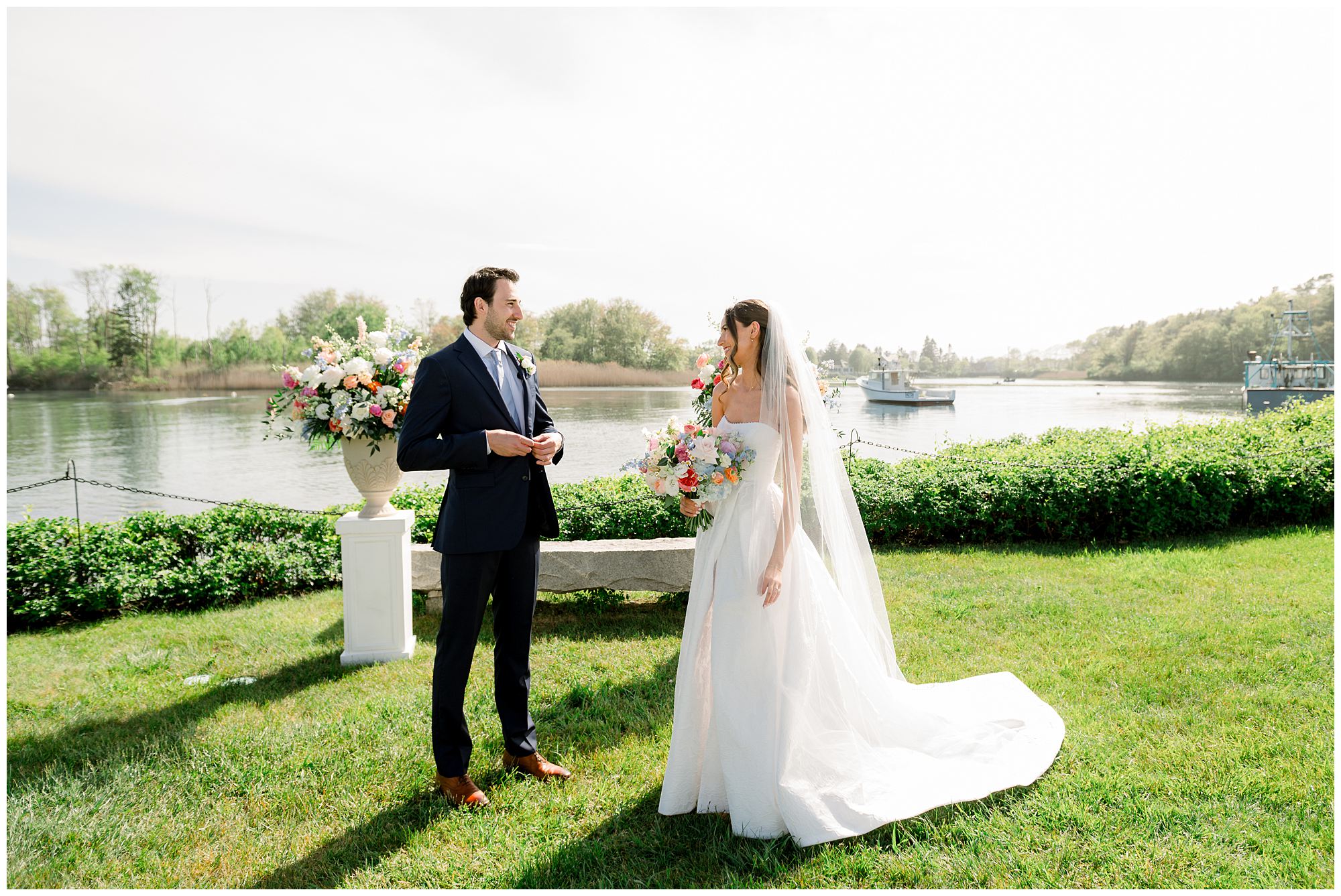 Wedding day moments at Nonantum Resort in Kennebunkport maine