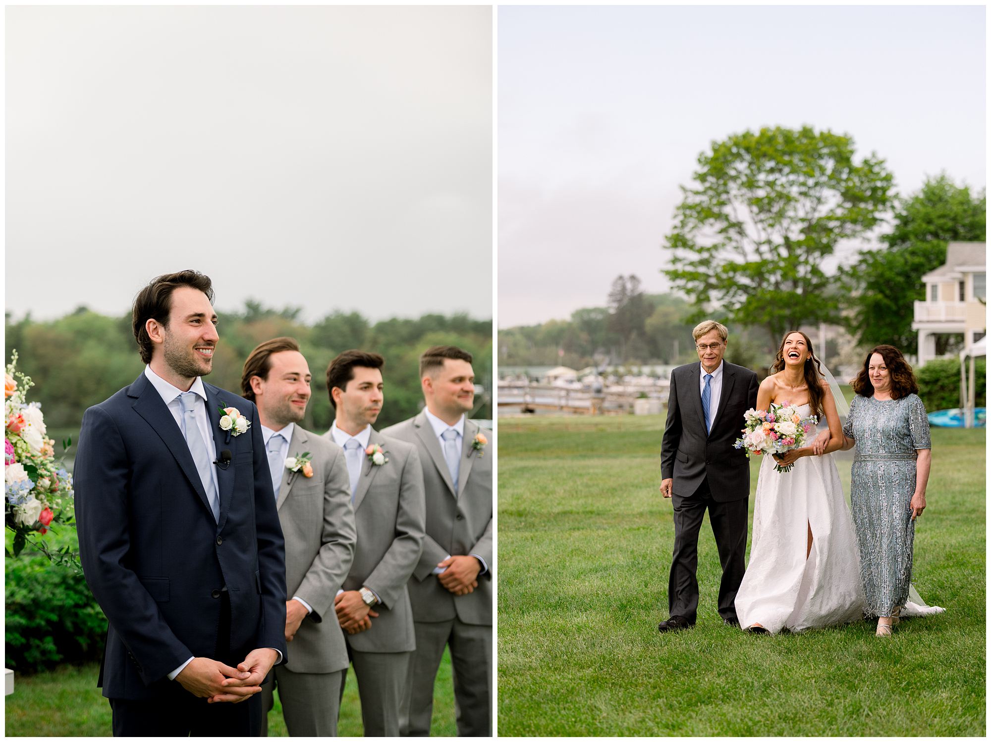 Riverfront Wedding ceremony at Nonantum Resort in Kennebunkport Maine