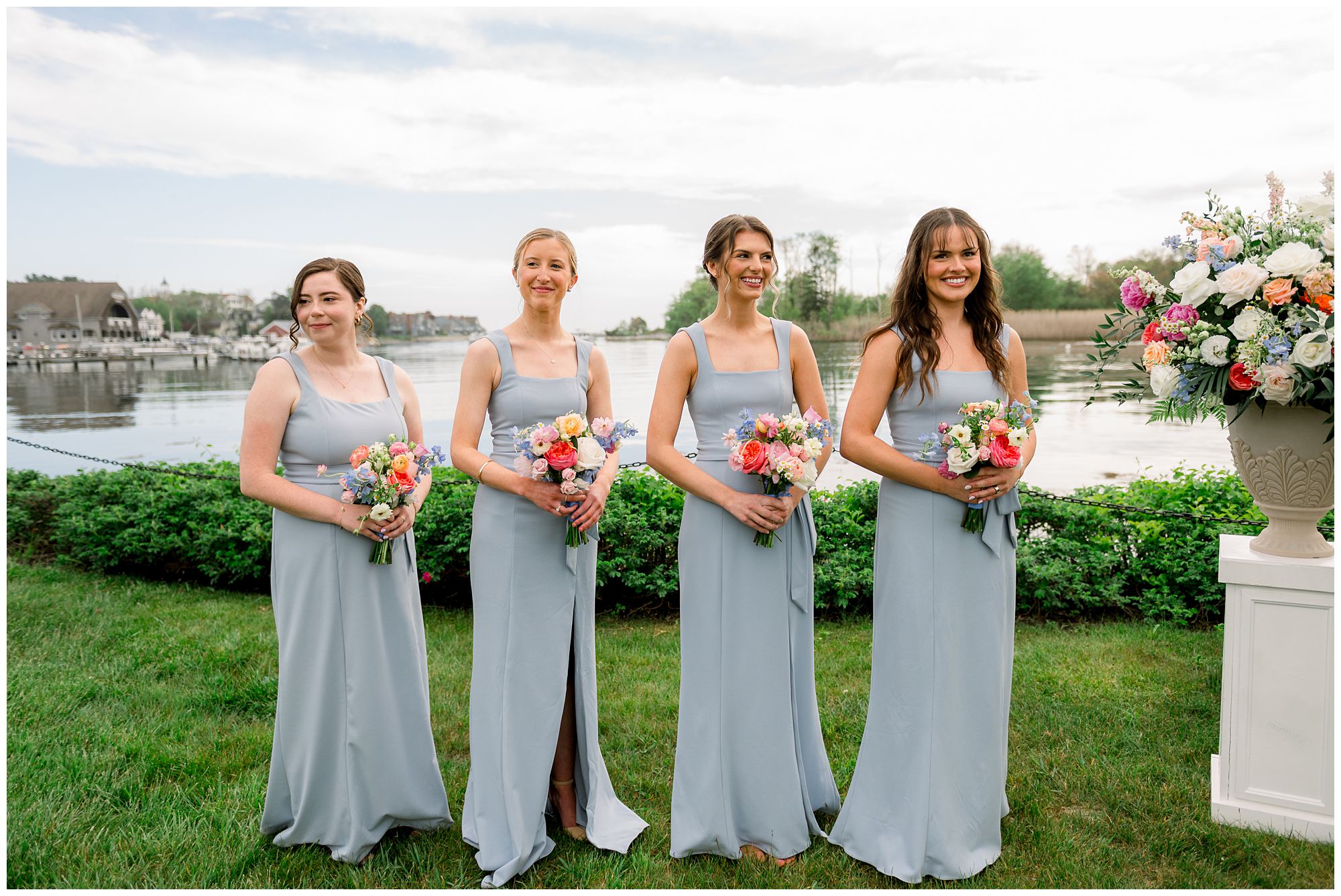 Riverfront Wedding ceremony at Nonantum Resort in Kennebunkport Maine