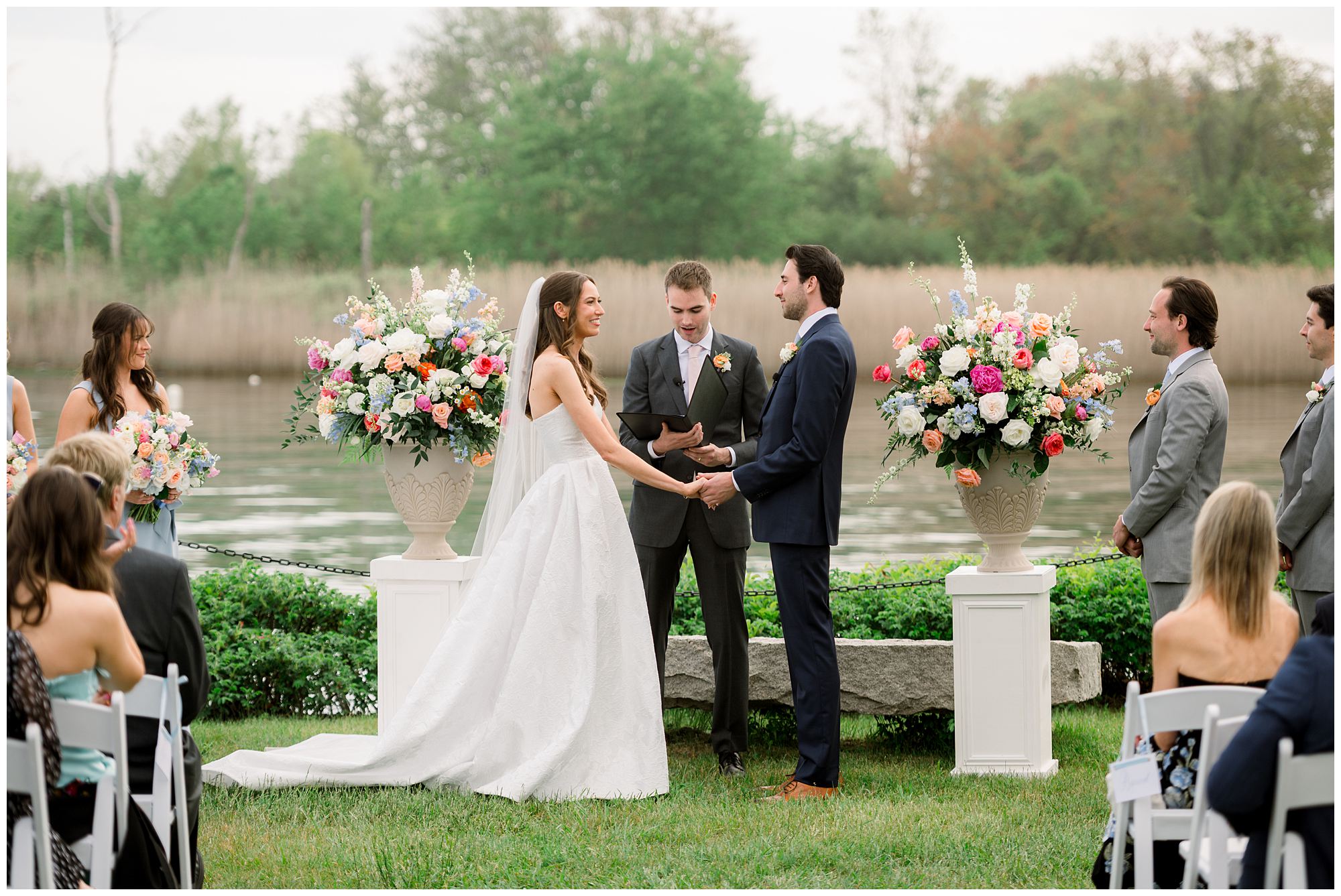 Riverfront Wedding ceremony at Nonantum Resort in Kennebunkport Maine