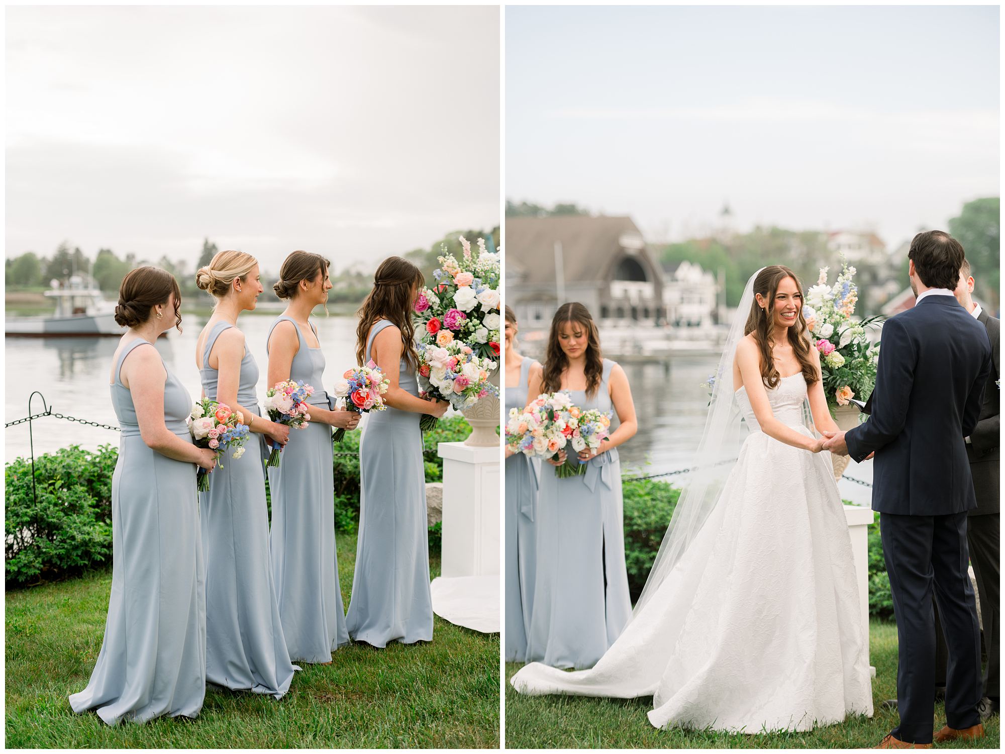 Riverfront Wedding ceremony at Nonantum Resort in Kennebunkport Maine