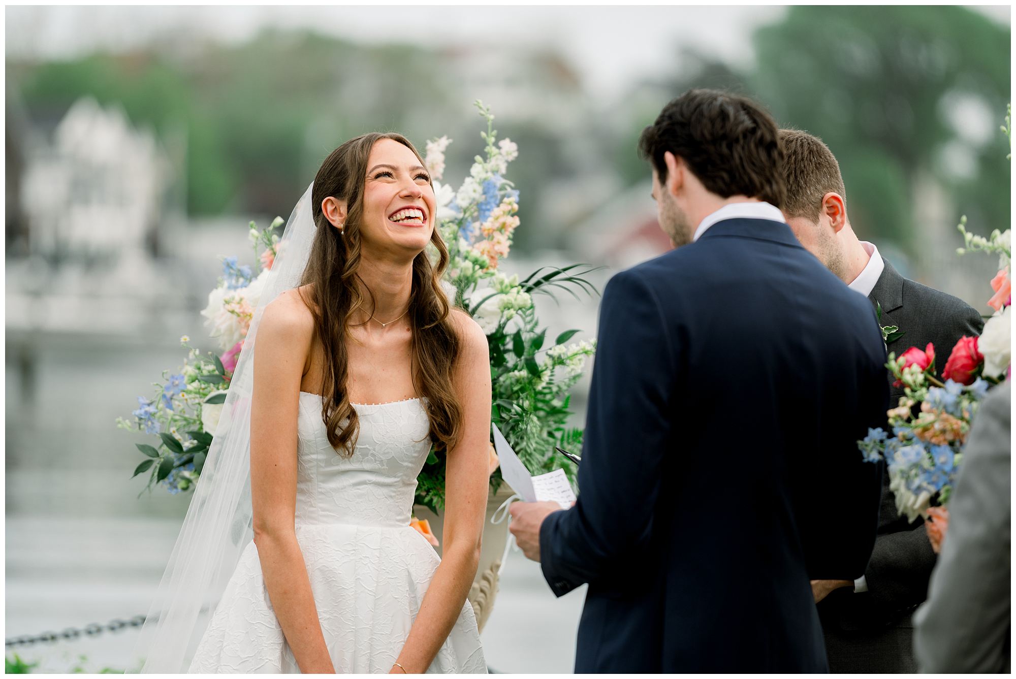 Riverfront Wedding ceremony at Nonantum Resort in Kennebunkport Maine