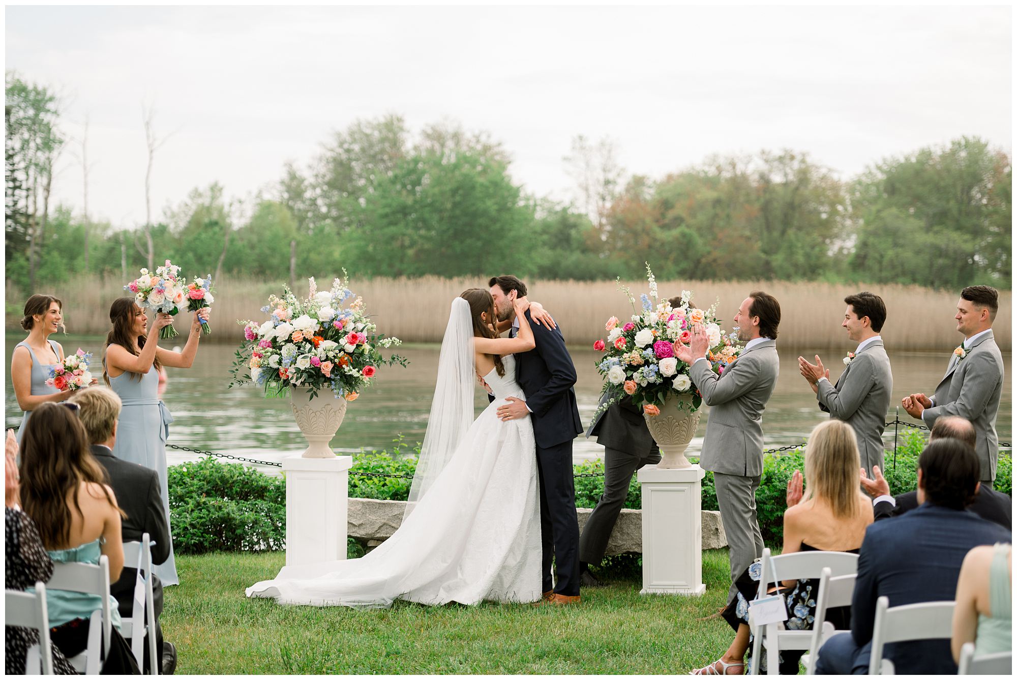 Riverfront Wedding ceremony at Nonantum Resort in Kennebunkport Maine