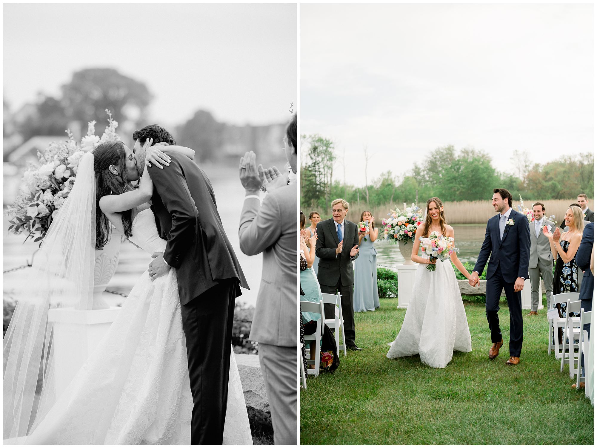 Riverfront Wedding ceremony at Nonantum Resort in Kennebunkport Maine