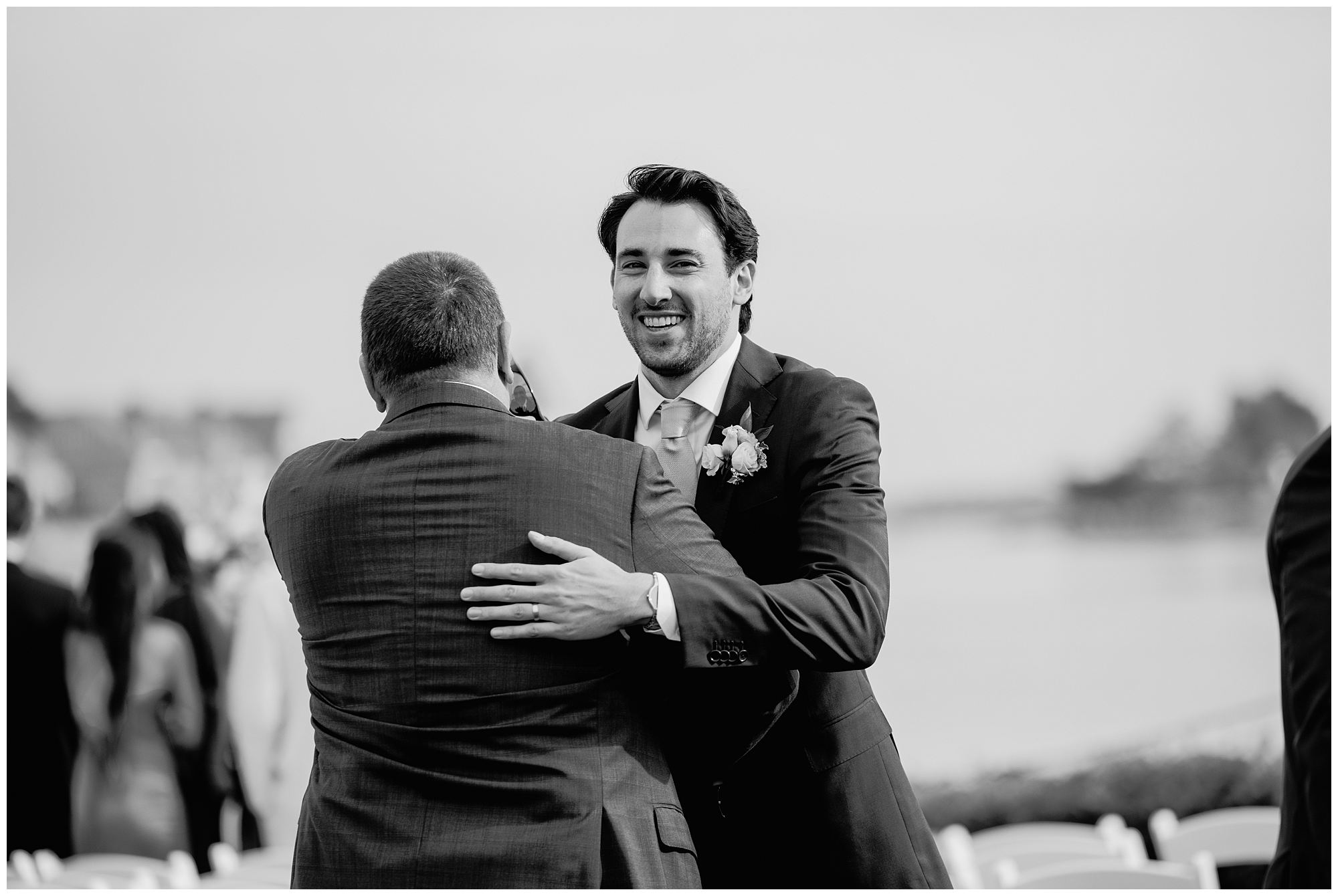 Riverfront Wedding Cocktail hour at Nonantum Resort in Kennebunkport Maine