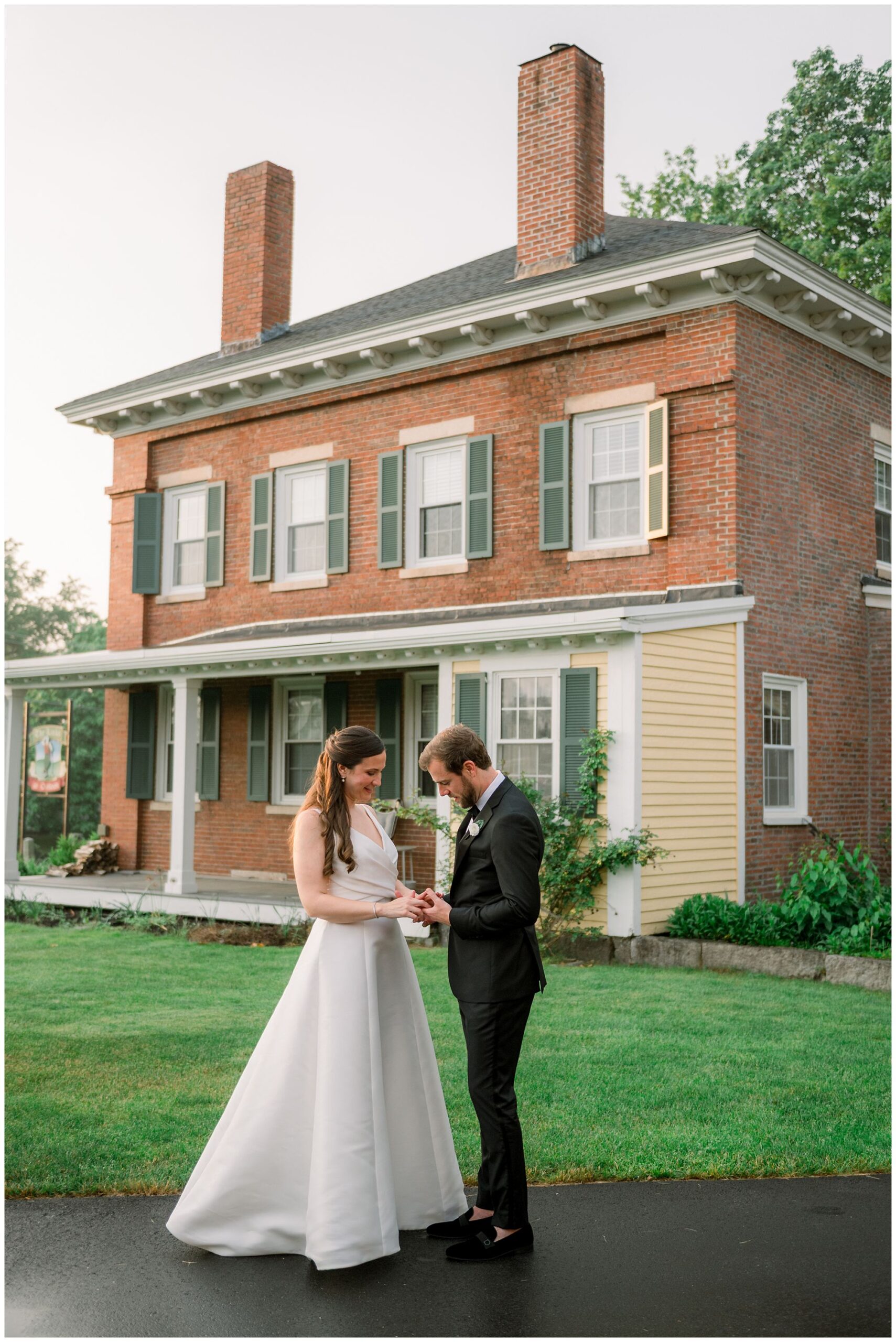 Bride and groom portraits at Red Barn at Outlook Farm in North Berwick, Maine