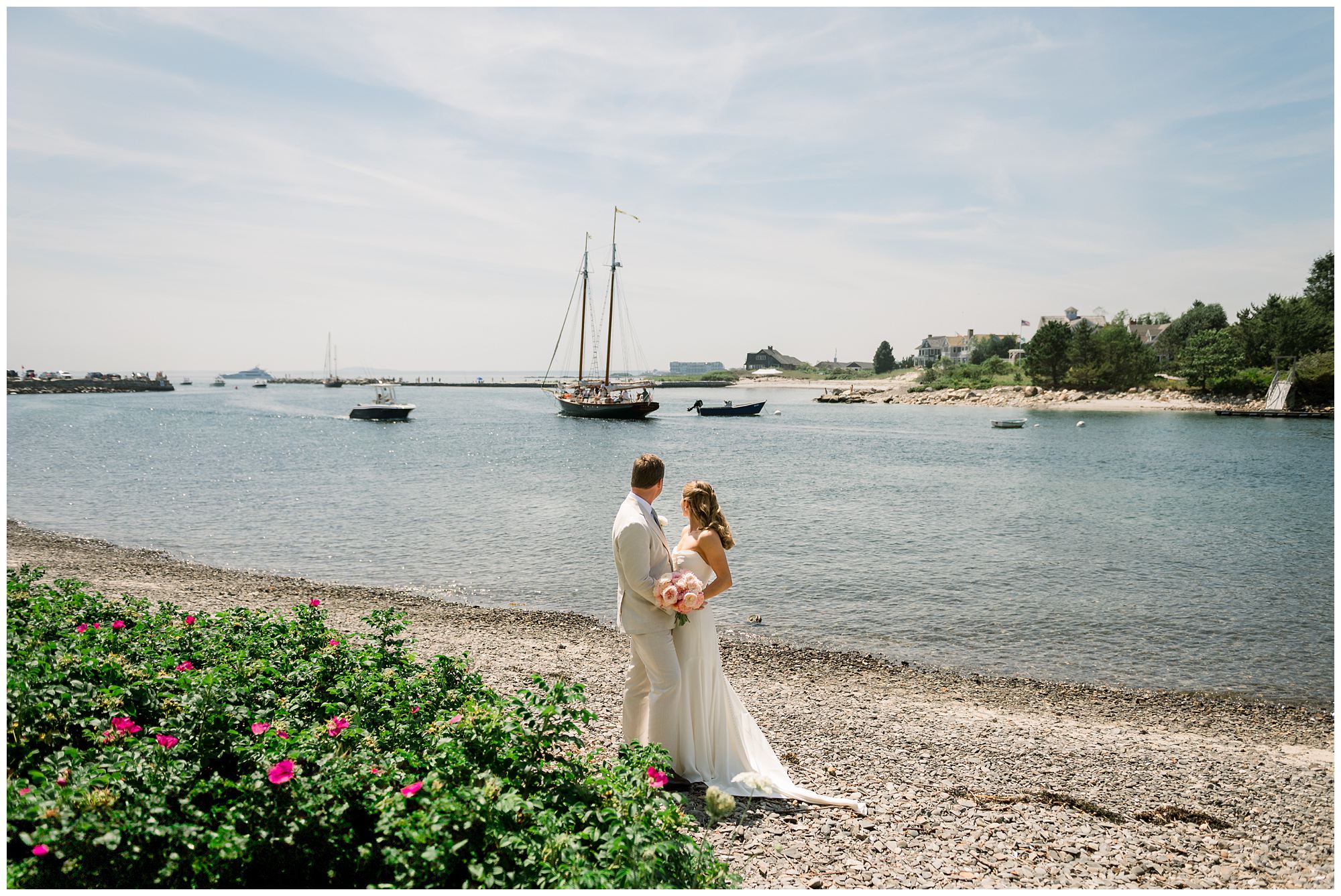 First Look Wedding Photos at Breakwater Inn in Kennebunkport Maine