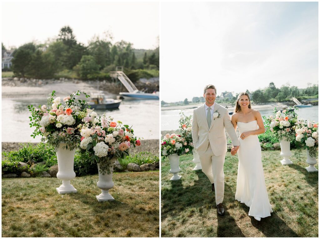 Riverfront wedding at Breakwater Inn Bride and Groom photos