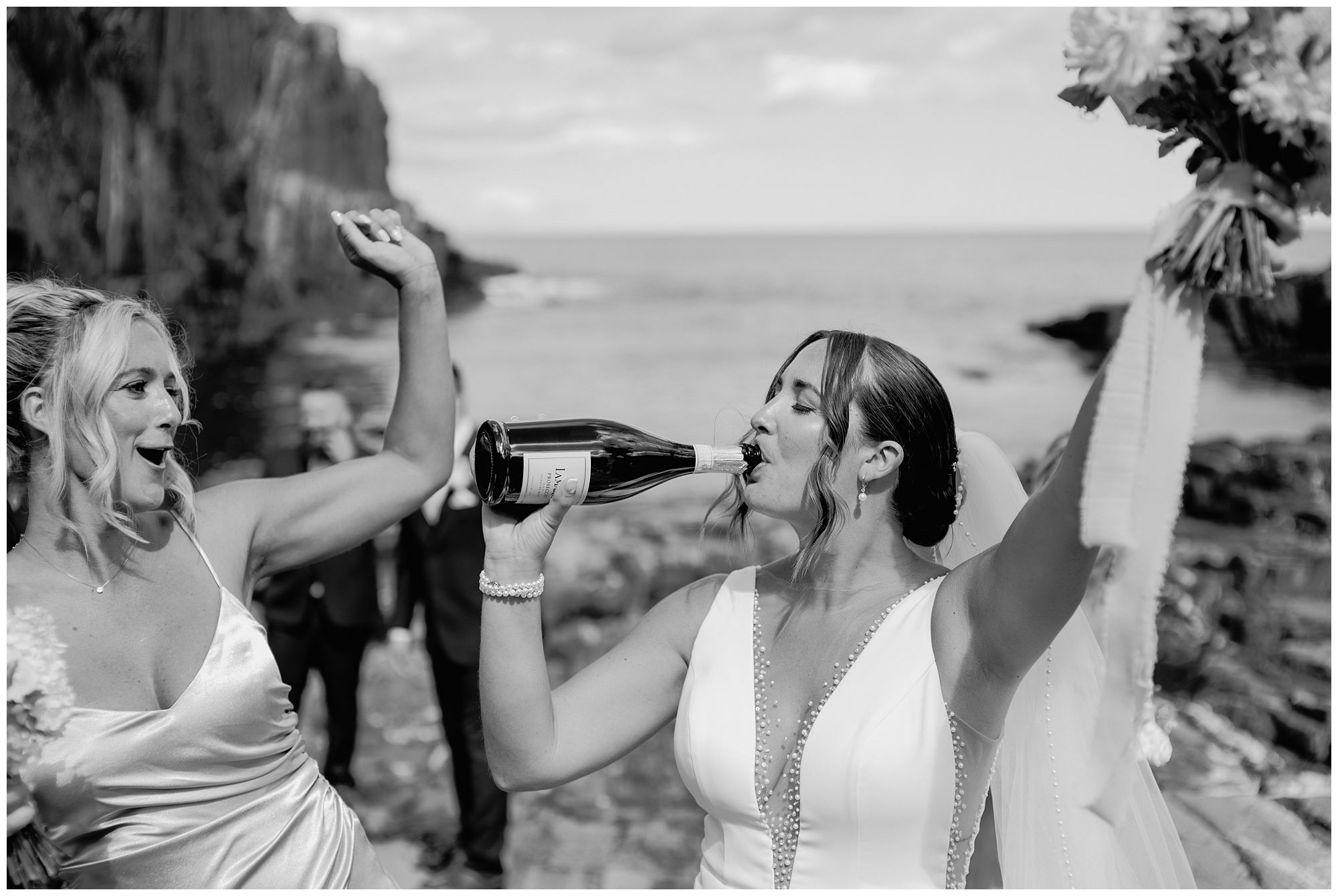 Wedding party photos at Cliff House Maine