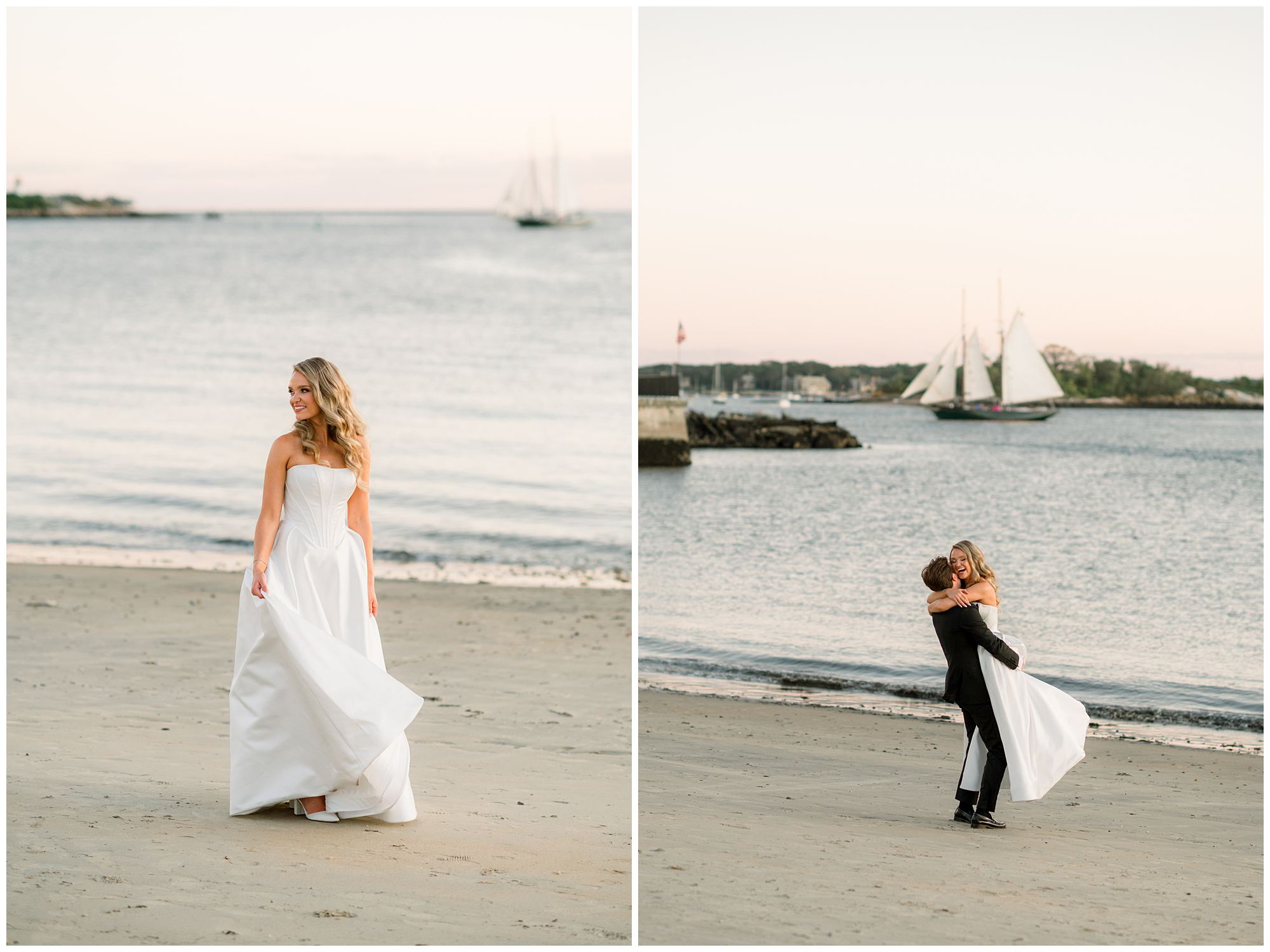 Sunset photos of Bride & Groom at Beauport Hotel