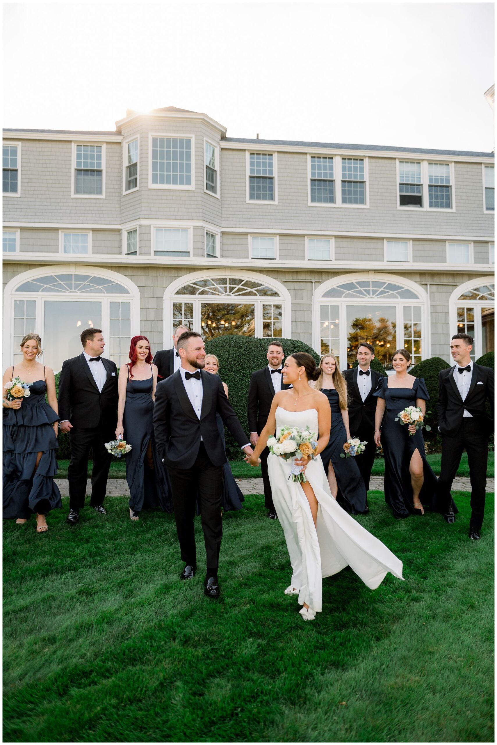 Wedding party photos at Black Point Inn