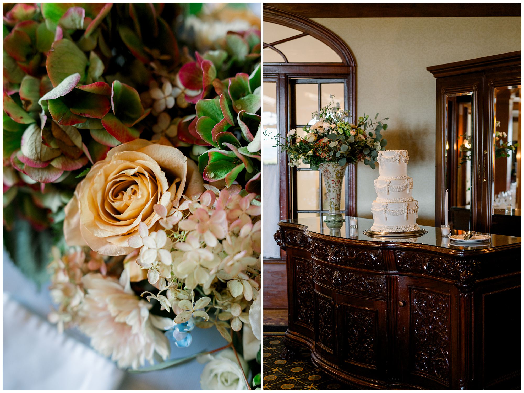 Wedding receptiond details at Black Point Inn in Scarborough Maine